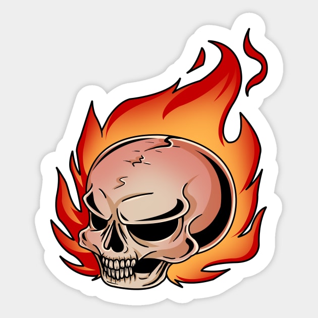 On fire Sticker by Dracuria